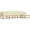 vidaXL Outdoor-Sofagarnitur 4 Stk. Wei&szlig; und Creme Polyester