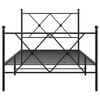 vidaXL Bettgestell mit Kopf- und Fu&szlig;teil Metall Schwarz 90x190 cm