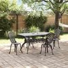 vidaXL Garten Essgruppe 5 pcs Schwarz Aluminium