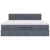 vidaXL Ottoman-Bett mit Matratze Dunkelgrau 180x200 cm Samt