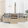 vidaXL Garten-Sofa-Set mit Kissen mit Kissen 5 pcs Beige Poly Rattan