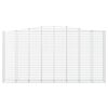 vidaXL Gabionen mit Hochbogen 7 Stk. 400x50x200/220cm Verzinktes Eisen