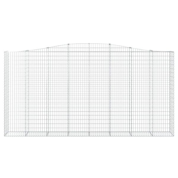 vidaXL Gabionen mit Hochbogen 7 Stk. 400x50x200/220cm Verzinktes Eisen