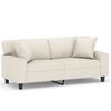vidaXL 2-Sitzer-Sofa mit Kissen Creme 140 cm Kunstleder