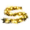 vidaXL Weihnachtsgirlande mit LED-Lichtern Gr&uuml;n 5,2 m PVC