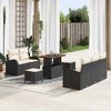 vidaXL Garten-Sofa-Set mit Kissen mit Speicher 8 pcs Schwarz und Creme