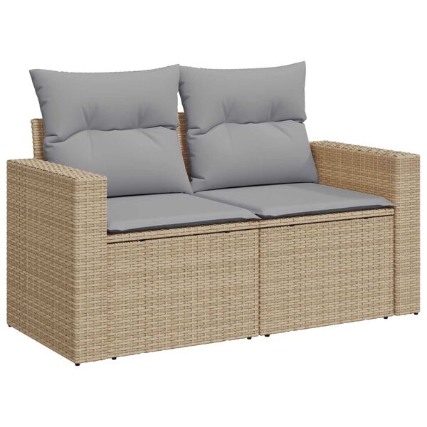 vidaXL Garten-Sofa-Set 8 pcs Beige Poly-Rattan