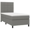 vidaXL Boxspringbett mit Matratze & LED Dunkelgrau 100x200 cm Stoff