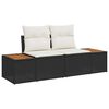 vidaXL Gartensofa-set mit Kissen 12 pcs Schwarz Poly Rattan