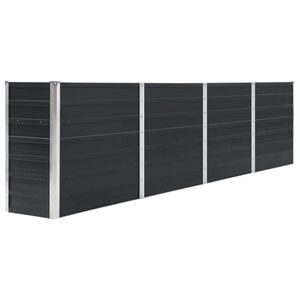 vidaXL Hochbeet 320 x 40 x 77 cm Verzinkter Stahl Anthrazit