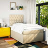 vidaXL Boxspringbett mit Matratze Creme 120x200 cm Stoff