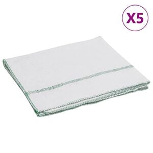vidaXL Reinigungst&uuml;cher 5 Stk. Wei&szlig; mit Gr&uuml;nen Gestreift 50x60 cm