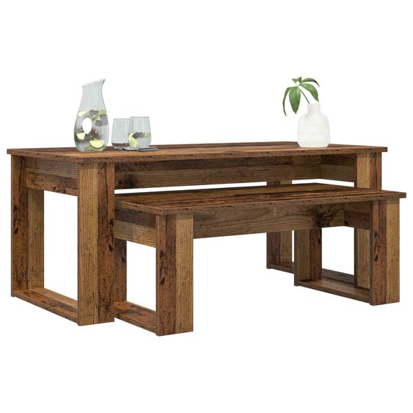 vidaXL Kaffeetisch Set 2 pcs Altholz Holzwerkstoff