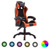 vidaXL Gaming-Stuhl mit RGB LED-Leuchten Orange und Schwarz Kunstleder