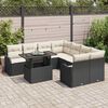 vidaXL Gartensofa-set mit Kissen 9 pcs Schwarz Poly-Rattan