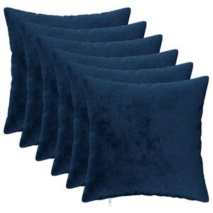 vidaXL Kissen mit Kissen HEERLEN 6 Stk. Marineblau Flanell