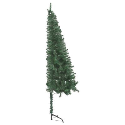 vidaXL Künstlicher Eck-Weihnachtsbaum mit LEDs Grün 150 cm PVC