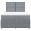 vidaXL Boxspringbett mit Matratze Hellgrau 140x200 cm Stoff
