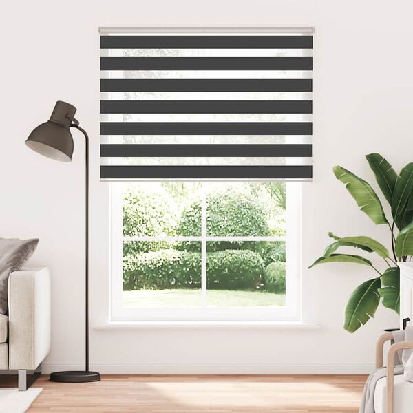 vidaXL Doppelrollo Schwarz 155x200 cm Stoffbreite 150,9 cm Polyester