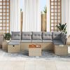 vidaXL Gartensofa-set mit Kissen mit Speicher 8 pcs Beige Poly Rattan