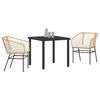 vidaXL Garten Essgruppe 3 pcs Braun Poly-Rattan