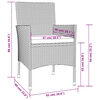 vidaXL 3-tlg. Garten-Bistro-Set mit Kissen Beige Poly Rattan