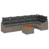 vidaXL Gartensofa-set mit Kissen 7 pcs Grau Poly-Rattan