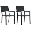 vidaXL Gartenst&uuml;hle 2 Stk. Schwarz HDPE Holz-Optik