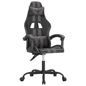 vidaXL Gaming-Stuhl Schwarz und Grau Kunstleder