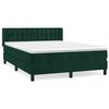 vidaXL Boxspringbett mit Matratze Dunkelgr&uuml;n 140x200 cm Samt