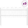 vidaXL Gartenzaun 9 pcs Wei&szlig; 15,3 x 0,6 m Pulverbeschichteter Stahl