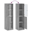 vidaXL Highboard mit Glast&uuml;r Grau Sonoma 35x37x142 cm