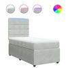 vidaXL Boxspringbett mit Matratze Hellgrau 80x200 cm Samt