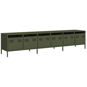 vidaXL TV-Schrank Olivgr&uuml;n 202x39x43,5 cm Kaltgewalzter Stahl