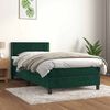 vidaXL Boxspringbett mit Matratze Dunkelgr&uuml;n 90x190 cm Samt
