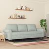 vidaXL 3-Sitzer-Sofa Hellgrau 180 cm Samt