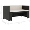 vidaXL 5-tlg. Garten-Lounge-Set mit Auflagen Poly Rattan Schwarz