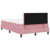 vidaXL LED Boxspringbett mit Matratze mit LED Rosa 120 x 190 cm Samt