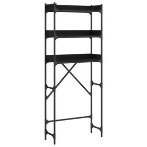 vidaXL Waschmaschinenregal Schwarz 67x25x163 cm Holzwerkstoff