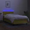 vidaXL Boxspringbett mit Matratze & LED Gr&uuml;n 80x200 cm Stoff