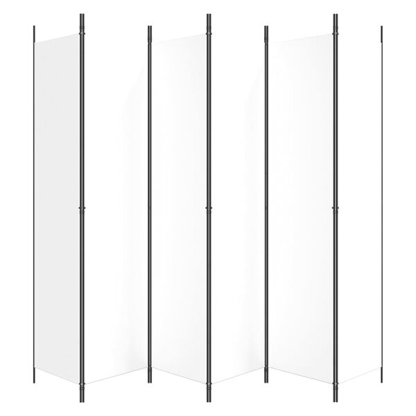vidaXL 6-tlg. Paravent Wei&szlig; 300x220 cm Stoff