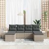 vidaXL Garten-Sofa-Set mit Kissen 4 pcs Hellgrau Poly-Rattan
