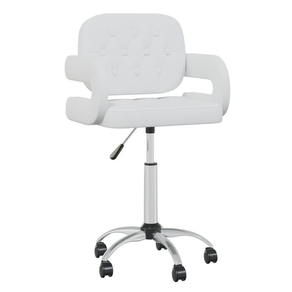 vidaXL Esszimmerst&uuml;hle 4 Stk. Drehbar Wei&szlig; Kunstleder