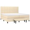 vidaXL Boxspringbett mit Matratze Creme 200x200 cm Stoff