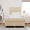 vidaXL LED Boxspringbett mit Matratze Creme 120 x 200 cm Stoff
