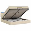 vidaXL Ottoman-Bett mit Matratze und LED Creme 180 x 200 cm Stoff
