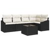 vidaXL Sofa Set mit Kissen 6 pcs Schwarz Poly Rattan