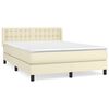 vidaXL Boxspringbett mit Matratze Creme 140x190 cm Kunstleder