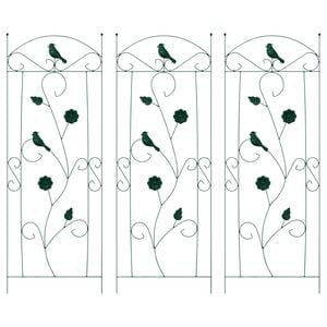 vidaXL Gartenzaun 3 Stk. Gr&uuml;n 110 x 40 cm Stahl