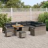 vidaXL Garten-Sofa-Set mit Kissen mit Speicher mit Kissen 12 pcs Grau
